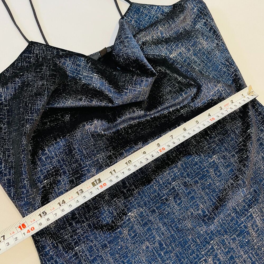 ~ New MissGuided 8 Dress Blue Mini Midnight/Navy Sleeveless Bodycon Sparkly NWOT - Picture 8 of 11